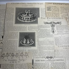 Antique Recipes Articles From Cerca 1905 Newspaper Ephemera Entertainment Recipe picture
