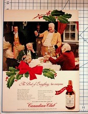 Vintage Canadian Club Whisky Christmas Ad 1940s Holiday Party Ephemera picture