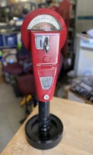 Vintage Red Duncan 60 Parking Meter And Key, Working picture