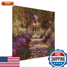 Trademark Fine Art Claude Monet 'A Pathway In Monet's Garden' Canvas 18x18 picture