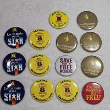 Vintage Hotel Motel Pinback Button Lot 14 Super 8 Yakima Ellensburg Best Western picture