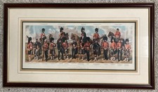 VTG SCOTTISH REGIMENTS BRITISH ARMY 1895 R. SIMKIN FRAMED 17”X31” LITHOGRAPH picture
