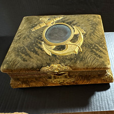 Antique Victorian Musical Photo Album c. 1897 - Velvet & Brass Anchor 