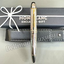 MONTBLANC Meisterstück 149 Silver Guilloche Rollerball Pen Gold Trim Rare Luxury picture
