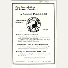 Dec 1904 Northern Pacific Railway Print Ad Yellowstone Park Lewis & Clark Expo picture
