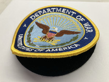 US MILITARY DEPARTMENT OF WAR PATCH WITH HOOK & LOOP back 4.25 inch picture