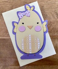 VTG CARLTON Die Cut Easter Greeting Card W/Envelope, Cute Chick Design, NEW picture