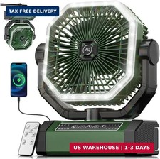 Camping Fan - 24000mAh Portable Fan, Rechargeable Fan with Light & Remote, Batte picture