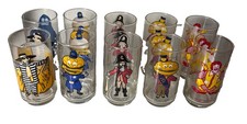 McDonalds 1977 Collector Series Glasses Complete Set 10 VTG Rare Blue Grimace picture