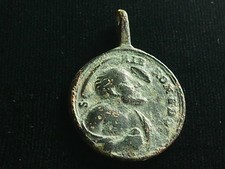 Dug Bronze 17th - 18th Century St Jerome / Our Lady of Guadalupe Religious Medal picture