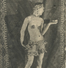 Vintage Photo Male Crossdresser Exotic Oriental Dancer Drag Oil Lamp Art Deco picture