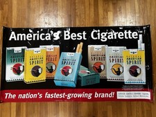 Vintage Native American Spirit Cigarette Banner Indian Chief Logo Tobacco Sign picture