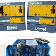 XL Vintage Gas Station Price Signs: Magna Digit Numbers In Two Sizes +2 XLPanels picture