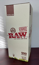 RAW Organic 1 1/4 900ct Bulk Cones Cigarette Papers Factory Box New picture