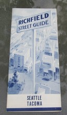 1940s Richfield Products SEATTLE TACOMA Street Guide Folding Road Map UNUSED picture