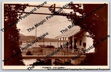 Coastal House & Veranda PUERTO COLOMBIA Antique RPPC Photo Cover to Brooklyn 30s picture