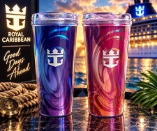 Two Royal Caribbean Coca-Cola Coke Insulated Travel Cup Tumbler with Lid picture