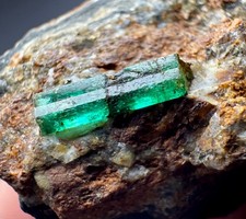 252 Ct Natural Transparent Emerald Crystal On Matrix From Panjshir Afghanistan picture