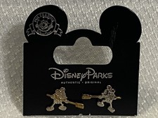 RARE Disney Cast Member Exclusive Custodial Award Earrings Sweeping Mickey NEW picture