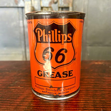 Phillips 66 Vintage Grease 1 lb Advertising Can Orange/Black Gas & Oil picture