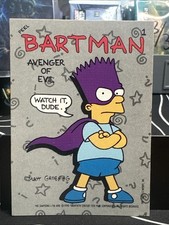 1990 Topps The Simpsons Bartman Bartman Avenger of Evil #1 Sticker  picture