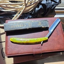 Vintage Klihaso 25 Solingen Straight Razor Premium 3-Pin Dorko Mermaid Scale Box picture