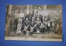 Late 1890s  RPPC Factory Workers Group Industrial Septiatone Real Photo Postcard picture