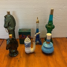 Vintage Avon Perfume Cologne Bottles Lot 7 Pony Eiffel Tower Pipe Milk Glass picture