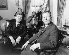 Willy Brandt with President John F Kennedy 8x10 Glossy Photo Print HT9456120 picture