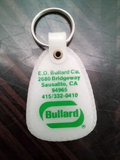 Vintage E.D. Bullard Co Sausalito CA Keychain Key Ring White picture
