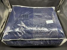 Vintage Lands End Coming Home Royal Blue Wool King Size Blanket NEW picture