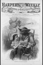 African American Grandfather Teaching Child to Read 1866 Harper's Weekly picture