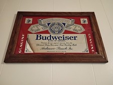 Vintage Budweiser King Of Beer Anheuser  Busch 18.5x12.5 Wall Hanging Mirror picture