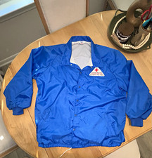 Vintage WestArk Red Cross Disaster Services Jacket 3XL Blue Nylon USA Made Snap picture