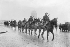 Group of French soldiers riding of Dusseldorf 1923 OLD PHOTO picture