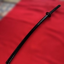 Edo Era Japanese Wakizashi Koshirae Wooden Blade 87cm Black picture
