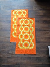 Vintage 1970’s Vera N. Mod Orange Circles Extra-Large Pillowcase Set Of 2 Signed picture