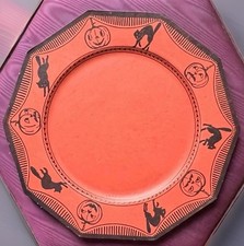 Antique Halloween Paper Plates c1930 Ex Condition JOL Blk Cat /Two Available picture