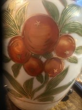 Vintage Ginger Jar with Lid Marked LJ Japan Mandarin π Oranges picture
