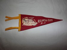 VINTAGE 1960S ATLANTIC CITY NJ CONVENTION HALL SOUVENIR FELT PENNANT picture
