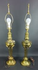 Vintage 1999 Pair of Stiffel Large Heavy Brass Table Lamps for Repair picture