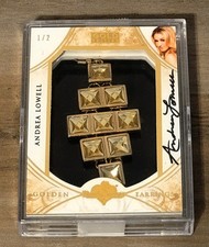 2013 Bench Warmer Gold Edition Andrea Lowell Golden Earrings 1/2 Authentic Worn picture