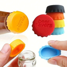 6pcs Reusable Silicone Bottle Caps Suitable For Beer Sauce Bottle & Soft Drinks picture