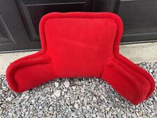 Vtg Lg CORDUROY BEDREST PILLOW Arms Reading Support Red Bed Rest AS IS picture