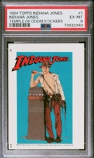 1984 Topps Indiana Jones Temple of Doom Sticker Card #1 PSA 6