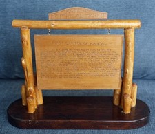 Rare Vintage NYA New Deal Kansas Historical Marker Model Wood First Capitol Sign picture