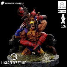 1:8 Deadpool vs Wolverine Marvel Fan Art UNPAINTED Resin Diorama Garage Kit picture