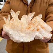 17.86LB Natural yellow Quartz Stone Crystal Cluster Healing Stones Mineral picture