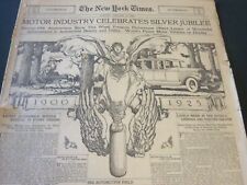 1925 JANUARY 4 NEW YORK TIMES AUTOMOBILE SECTION - MOTOR INDUSTRY - NT 6301 picture