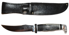 VTG Case XX 223-5 Stainless Steel Fixed Blade Knife w/ Leather Sheath 6 Dot 1974 picture